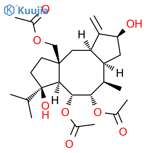 Dicyclopenta[a,d]cyclooctene-2,5,6,7-tetrol,9a-[(acetyloxy)methyl]tetradecahydro-4-methyl-1-methylene-7-(1-methylethyl)-,5,6-diacetate, (2S,3aR,4R,5S,6R,6aS,7R,9aS,10aR)- (9CI) structure
