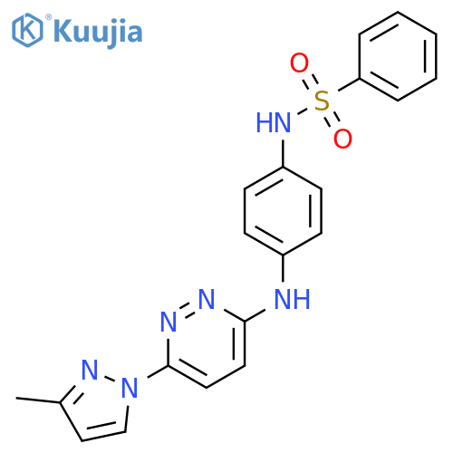 N-(4-{[6-(3-methyl-1H-pyrazol-1-yl)pyridazin-3-yl]amino}phenyl)benzenesulfonamide structure