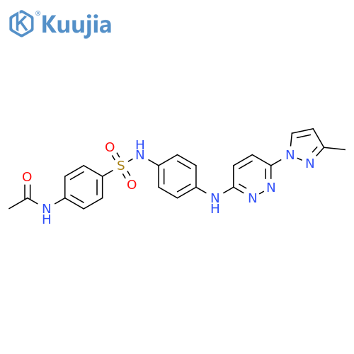 N-{4-[(4-{[6-(3-methyl-1H-pyrazol-1-yl)pyridazin-3-yl]amino}phenyl)sulfamoyl]phenyl}acetamide structure