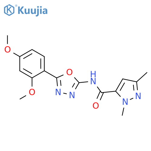 N-[5-(2,4-dimethoxyphenyl)-1,3,4-oxadiazol-2-yl]-1,3-dimethyl-1H-pyrazole-5-carboxamide structure