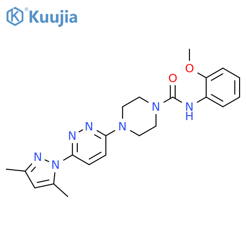4-[6-(3,5-dimethyl-1H-pyrazol-1-yl)pyridazin-3-yl]-N-(2-methoxyphenyl)piperazine-1-carboxamide structure