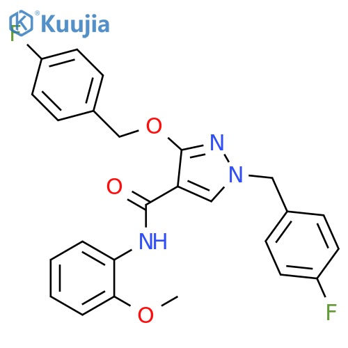 3-[(4-fluorophenyl)methoxy]-1-[(4-fluorophenyl)methyl]-N-(2-methoxyphenyl)-1H-pyrazole-4-carboxamide structure