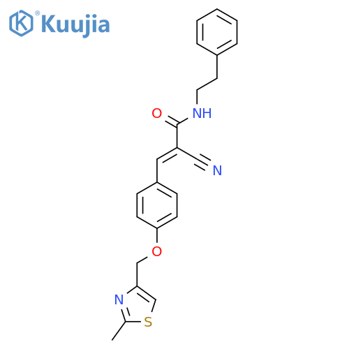 2-cyano-3-{4-[(2-methyl-1,3-thiazol-4-yl)methoxy]phenyl}-N-(2-phenylethyl)prop-2-enamide structure