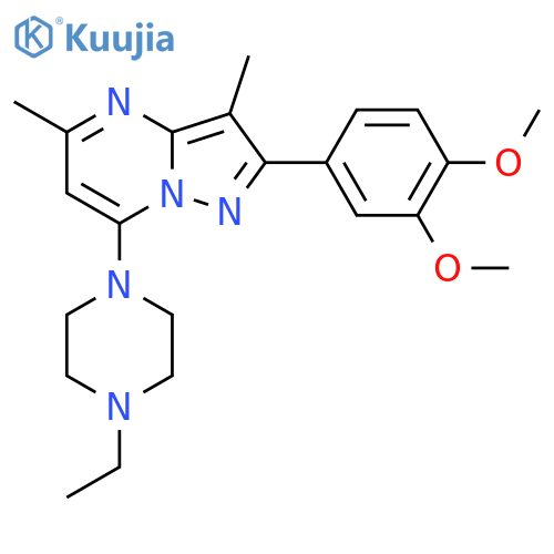 1-[2-(3,4-dimethoxyphenyl)-3,5-dimethylpyrazolo[1,5-a]pyrimidin-7-yl]-4-ethylpiperazine structure