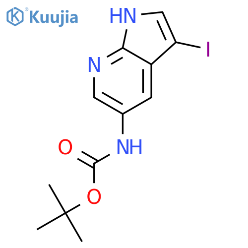 tert-Butyl 3-Iodo-1H-pyrrolo2,3-bpyridin-5-ylcarbamate structure