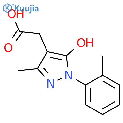 2-5-hydroxy-3-methyl-1-(2-methylphenyl)-1H-pyrazol-4-ylacetic acid structure