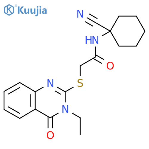 N-(1-cyanocyclohexyl)-2-[(3-ethyl-4-oxo-3,4-dihydroquinazolin-2-yl)sulfanyl]acetamide structure