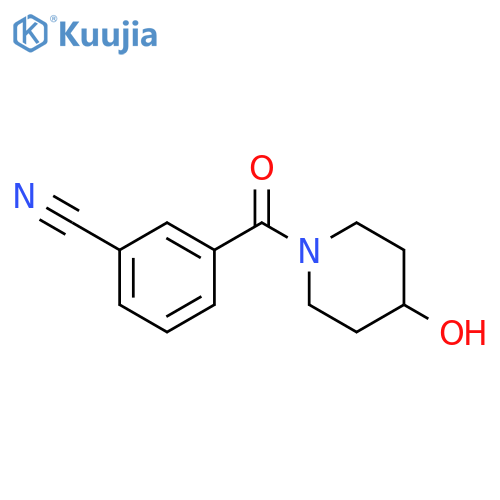 3-(4-hydroxypiperidine-1-carbonyl)benzonitrile structure