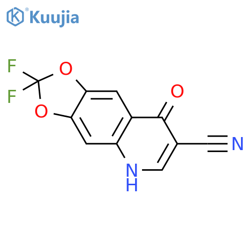 2,2-difluoro-8-oxo-2H,5H,8H-1,3dioxolo4,5-gquinoline-7-carbonitrile structure