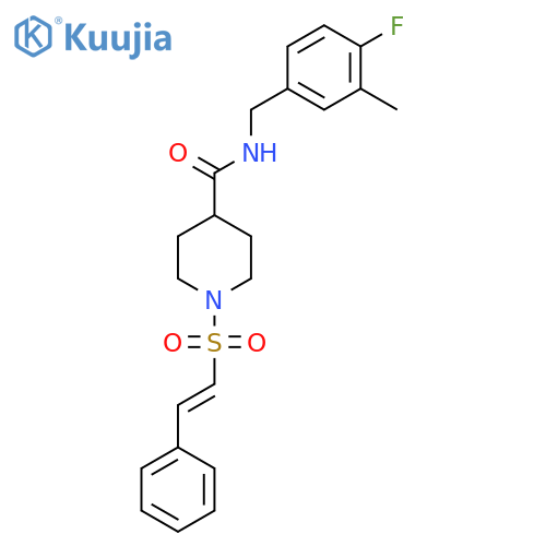 N-[(4-fluoro-3-methylphenyl)methyl]-1-(2-phenylethenesulfonyl)piperidine-4-carboxamide structure