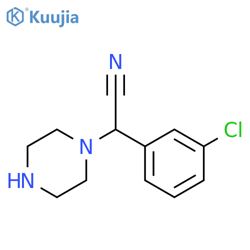 2-(3-chlorophenyl)-2-(piperazin-1-yl)acetonitrile structure