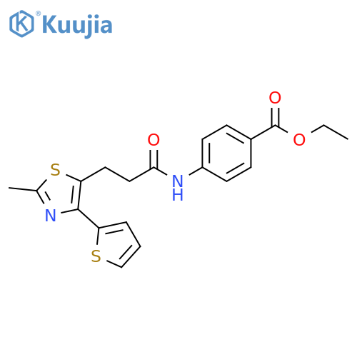 ethyl 4-{3-[2-methyl-4-(thiophen-2-yl)-1,3-thiazol-5-yl]propanamido}benzoate structure
