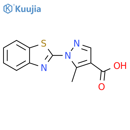 1-(1,3-benzothiazol-2-yl)-5-methyl-pyrazole-4-carboxylic acid structure