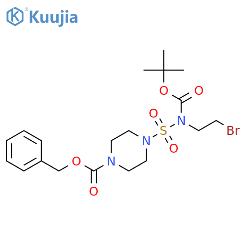 Benzyl 4-{(2-bromoethyl)(tert-butoxycarbonyl)aminosulfonyl}tetrahydro-1(2H)-pyrazinecarboxylate structure
