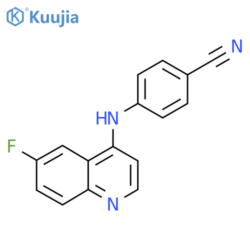 4-((6-Fluoroquinolin-4-yl)amino)benzonitrile structure