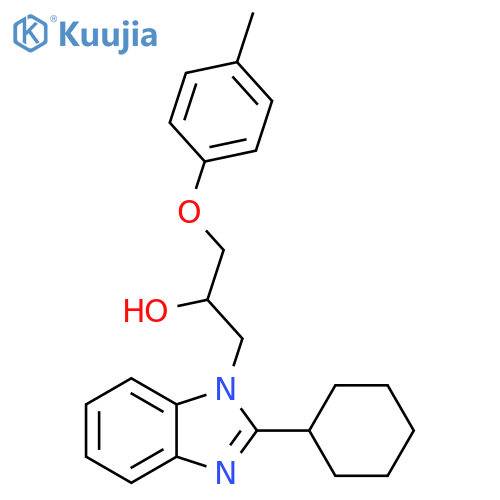 1-(2-cyclohexyl-1H-1,3-benzodiazol-1-yl)-3-(4-methylphenoxy)propan-2-ol structure