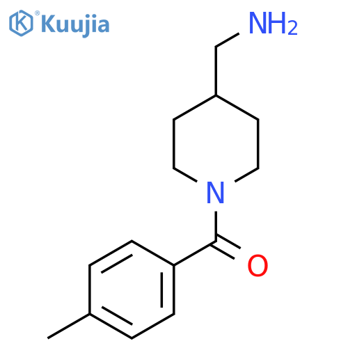 [1-(4-methylbenzoyl)piperidin-4-yl]methanamine structure