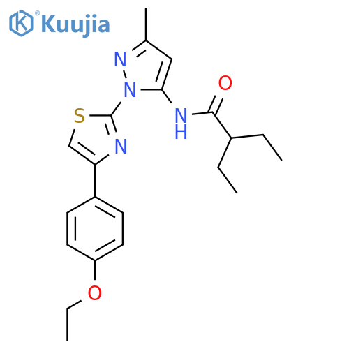 N-{1-[4-(4-ethoxyphenyl)-1,3-thiazol-2-yl]-3-methyl-1H-pyrazol-5-yl}-2-ethylbutanamide structure