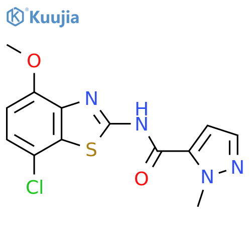 N-(7-chloro-4-methoxy-1,3-benzothiazol-2-yl)-1-methyl-1H-pyrazole-5-carboxamide structure