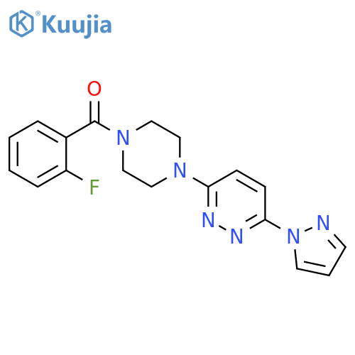 3-[4-(2-fluorobenzoyl)piperazin-1-yl]-6-(1H-pyrazol-1-yl)pyridazine structure
