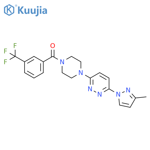 3-(3-methyl-1H-pyrazol-1-yl)-6-{4-[3-(trifluoromethyl)benzoyl]piperazin-1-yl}pyridazine structure