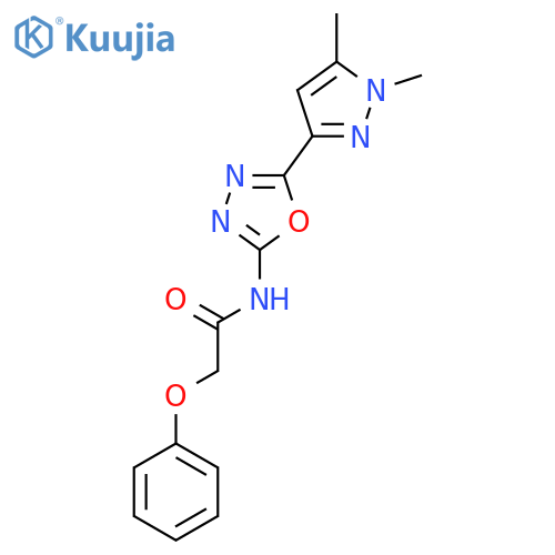 N-[5-(1,5-dimethyl-1H-pyrazol-3-yl)-1,3,4-oxadiazol-2-yl]-2-phenoxyacetamide structure