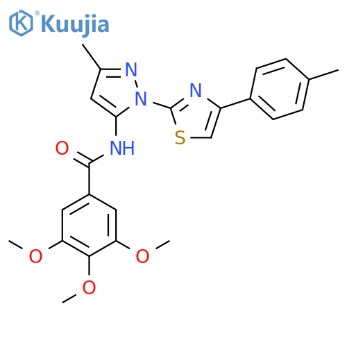 3,4,5-trimethoxy-N-{3-methyl-1-[4-(4-methylphenyl)-1,3-thiazol-2-yl]-1H-pyrazol-5-yl}benzamide structure
