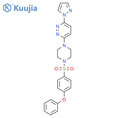 3-[4-(4-phenoxybenzenesulfonyl)piperazin-1-yl]-6-(1H-pyrazol-1-yl)pyridazine structure