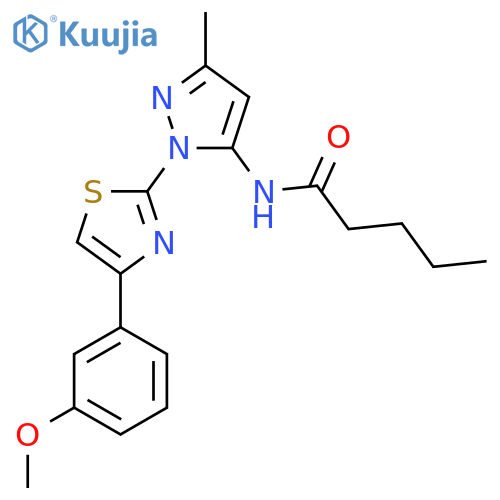 N-{1-[4-(3-methoxyphenyl)-1,3-thiazol-2-yl]-3-methyl-1H-pyrazol-5-yl}pentanamide structure