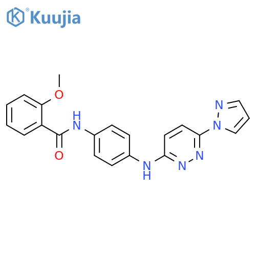 2-methoxy-N-(4-{[6-(1H-pyrazol-1-yl)pyridazin-3-yl]amino}phenyl)benzamide structure
