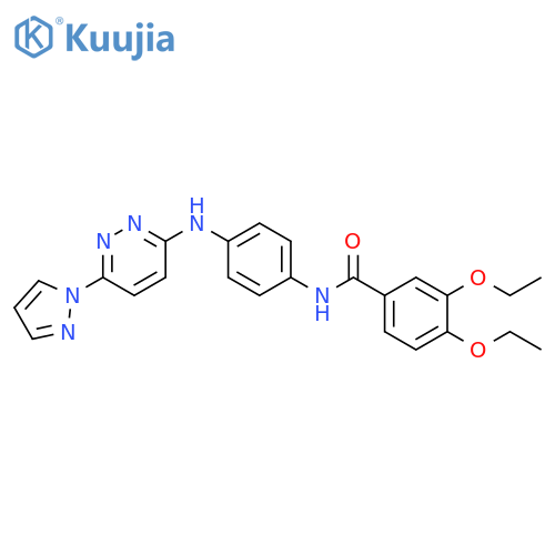 3,4-diethoxy-N-(4-{[6-(1H-pyrazol-1-yl)pyridazin-3-yl]amino}phenyl)benzamide structure