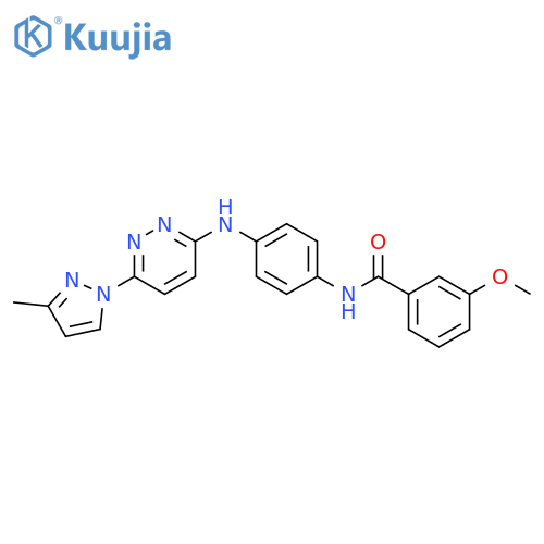 3-methoxy-N-(4-{[6-(3-methyl-1H-pyrazol-1-yl)pyridazin-3-yl]amino}phenyl)benzamide structure
