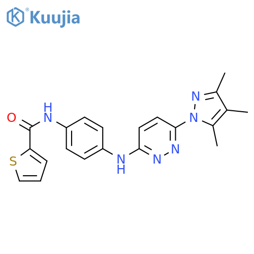 N-(4-{[6-(3,4,5-trimethyl-1H-pyrazol-1-yl)pyridazin-3-yl]amino}phenyl)thiophene-2-carboxamide structure