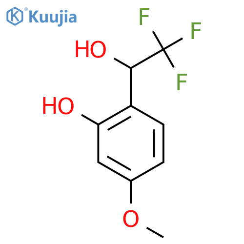 5-methoxy-2-(2,2,2-trifluoro-1-hydroxyethyl)phenol structure