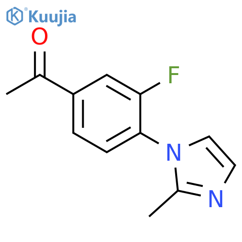 1-3-fluoro-4-(2-methyl-1H-imidazol-1-yl)phenylethan-1-one structure