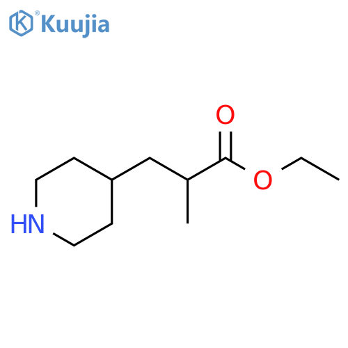 2-Methyl-3-piperidin-4-yl-propionic acid ethyl ester structure