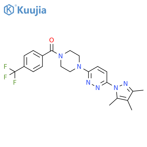 3-{4-[4-(trifluoromethyl)benzoyl]piperazin-1-yl}-6-(3,4,5-trimethyl-1H-pyrazol-1-yl)pyridazine structure