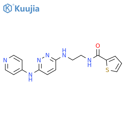 N-[2-({6-[(pyridin-4-yl)amino]pyridazin-3-yl}amino)ethyl]thiophene-2-carboxamide structure