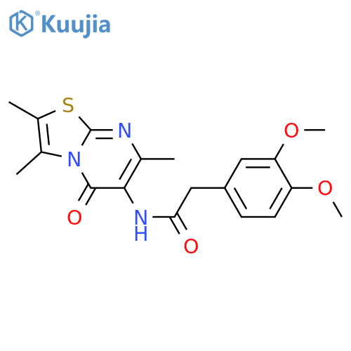 2-(3,4-dimethoxyphenyl)-N-{2,3,7-trimethyl-5-oxo-5H-[1,3]thiazolo[3,2-a]pyrimidin-6-yl}acetamide structure