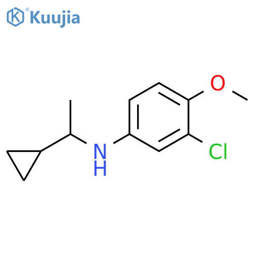 3-chloro-N-(1-cyclopropylethyl)-4-methoxyaniline structure
