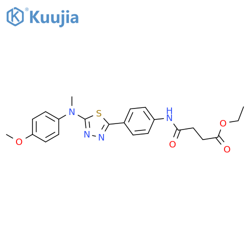 ethyl 3-[(4-{5-[(4-methoxyphenyl)(methyl)amino]-1,3,4-thiadiazol-2-yl}phenyl)carbamoyl]propanoate structure