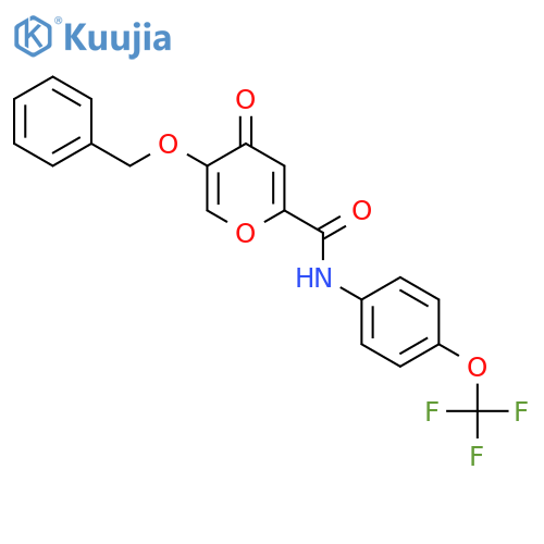 5-(benzyloxy)-4-oxo-N-[4-(trifluoromethoxy)phenyl]-4H-pyran-2-carboxamide structure