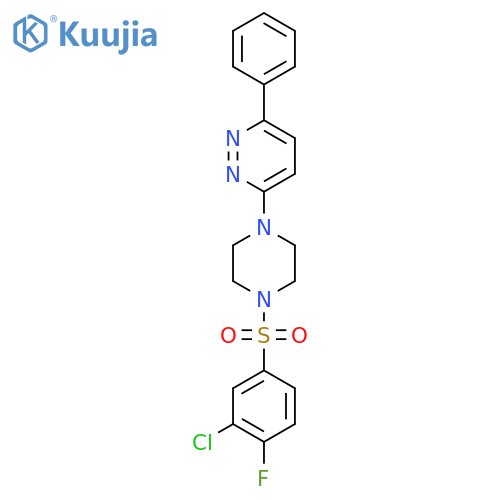 3-[4-(3-chloro-4-fluorobenzenesulfonyl)piperazin-1-yl]-6-phenylpyridazine structure