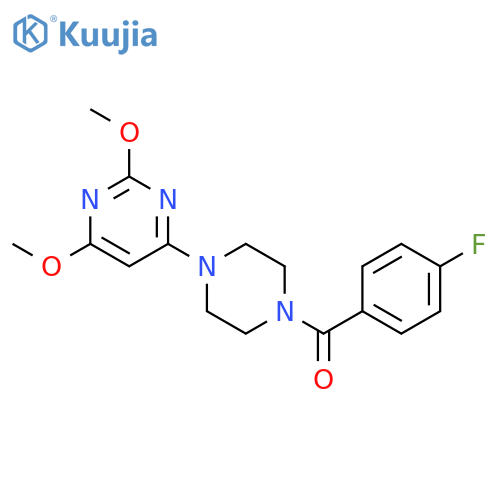 4-[4-(4-fluorobenzoyl)piperazin-1-yl]-2,6-dimethoxypyrimidine structure