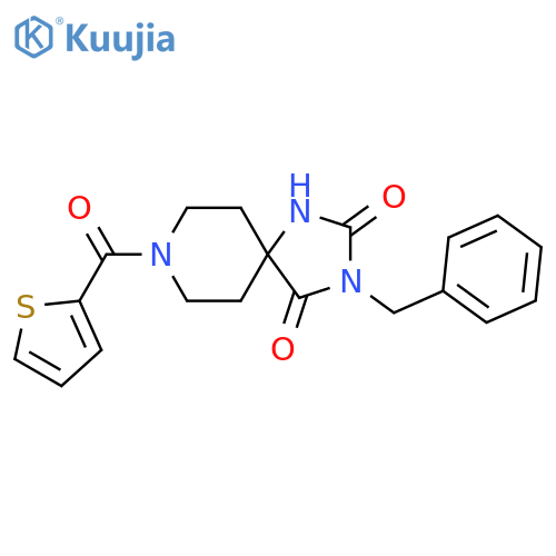 3-benzyl-8-(thiophene-2-carbonyl)-1,3,8-triazaspiro[4.5]decane-2,4-dione structure