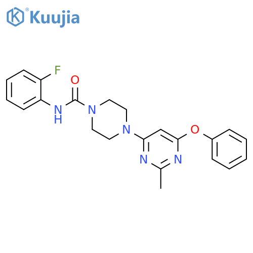 N-(2-fluorophenyl)-4-(2-methyl-6-phenoxypyrimidin-4-yl)piperazine-1-carboxamide structure
