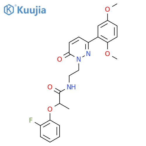 N-{2-[3-(2,5-dimethoxyphenyl)-6-oxo-1,6-dihydropyridazin-1-yl]ethyl}-2-(2-fluorophenoxy)propanamide structure