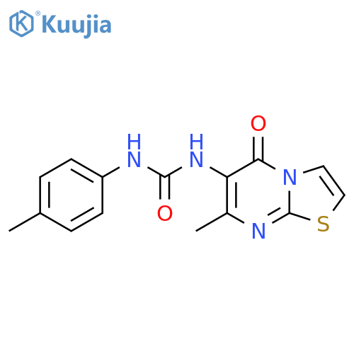 3-{7-methyl-5-oxo-5H-[1,3]thiazolo[3,2-a]pyrimidin-6-yl}-1-(4-methylphenyl)urea structure
