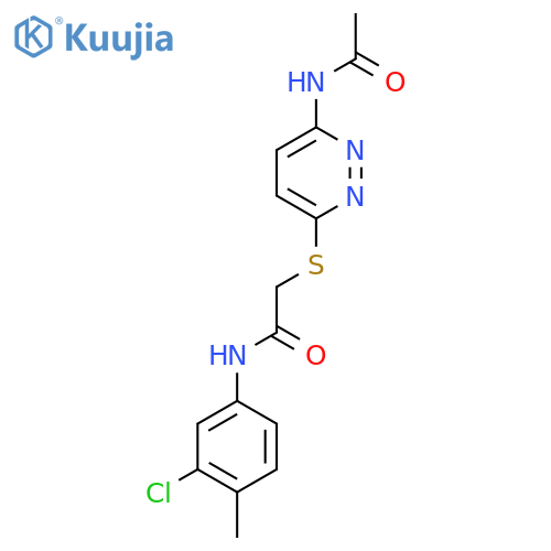 N-(3-chloro-4-methylphenyl)-2-[(6-acetamidopyridazin-3-yl)sulfanyl]acetamide structure