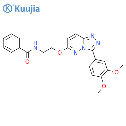 N-(2-{[3-(3,4-dimethoxyphenyl)-[1,2,4]triazolo[4,3-b]pyridazin-6-yl]oxy}ethyl)benzamide structure